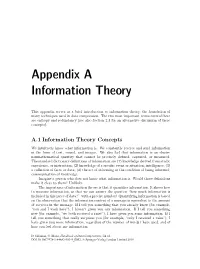 Appendix a Information Theory