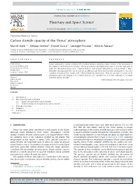 Carbon Dioxide Opacity of the Venusￃﾗￂﾳ Atmosphere