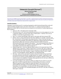 Gabapentin Enacarbil (Horizant) Monograph