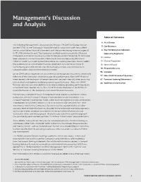Management's Discussion and Analysis