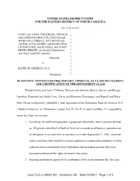 Plaintiff's Motion for Preliminary Approval of Class Settlement And