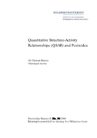 Quantitative Structure-Activity Relationships (QSAR) and Pesticides