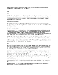 RCA Consolidated Series, Continued