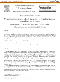 The Impact of Executive Functions on Academic Performance