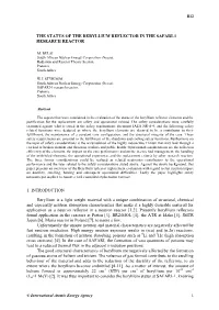 The Status of the Beryllium Reflector in the Safari-1 Research Reactor