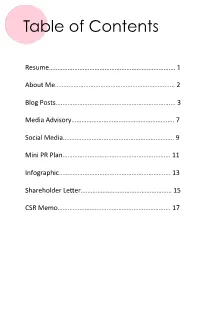 Table of Contents