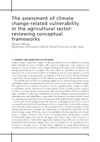The Assessment of Climate Change-Related Vulnerability in The