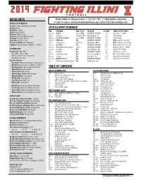 2019 Illinois Schedule Quick Facts Table of Contents