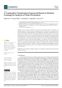 A Commodity Classification Framework Based on Machine