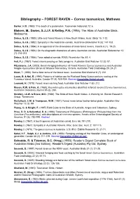 Bibliography – FOREST RAVEN – Corvus Tasmanicus, Mathews