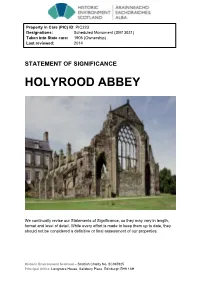 Holyrood Abbey Statement of Significance