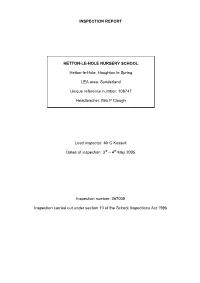 Inspection Report Hetton-Le-Hole Nursery