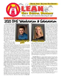July 2021 Volume 17, Issue 4 2021 OHS Valedictorian & Salutatorian Nathan-Michael W