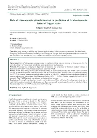 Role of Vibroacoustic Stimulation Test in Prediction of Fetal Outcome in Terms of Apgar Score
