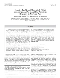 Selective Inhibitors Differentially Affect Cyclooxygenase-Dependent Pial Arteriolar Responses in Newborn Pigs