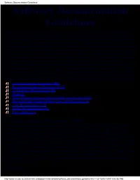 Software Documentation Guidelines