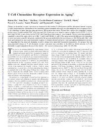Aging T Cell Chemokine Receptor Expression In