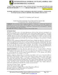 Further Additions to the Scapigerous Impatiens of Kerala with Notes on Its Ecological Peculiarities and Conservation Status