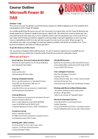 Microsoft Power BI DAX