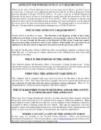 Plat Act Affidavit