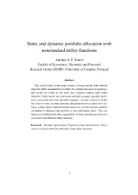 Static and Dynamic Portfolio Allocation with Nonstandard Utility Functions