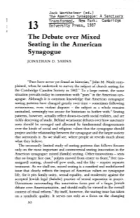 The Debate Over Mixed Seating in the American Synagogue