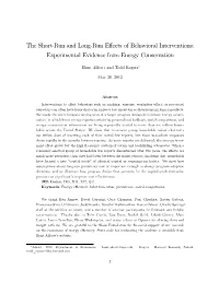 The Short-Run and Long-Run Effects of Behavioral Interventions