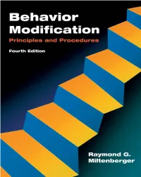Behavior Modification: Principles and Procedures, 4Th