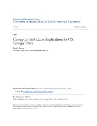 Corruption in Mexico: Implications for U.S