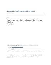 Developments in the Resolution of the Liberian Conflict Kofi Oteng Kufuor