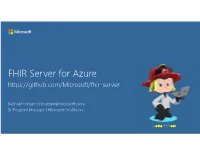 FHIR Server for Azure