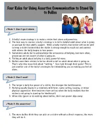 Four Rules for Using Assertive Communication to Stand up to Bullies