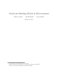 Search and Matching Models in Microeconomics