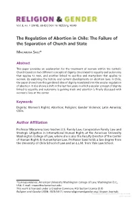 The Regulation of Abortion in Chile: the Failure of the Separation of Church and State
