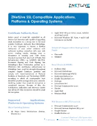 Znetlive SSL Compatible Applications, Platforms & Operating