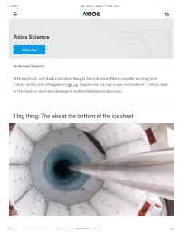 1 Big Thing: the Lake at the Bottom of the Ice Sheet