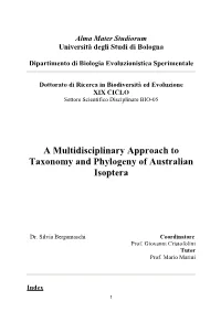 A Multidisciplinary Approach to Taxonomy and Phylogeny of Australian Isoptera