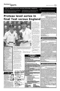 Proteas Level Series in Final Test Versus England