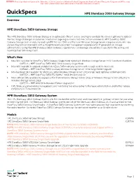 Quickspecs HPE Storeeasy 3000 Gateway Storage Overview