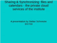 Sharing & Synchronizing Files and Calendars