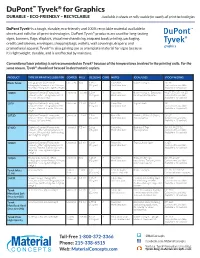 Tyvek Graphics Technical Data Sheet