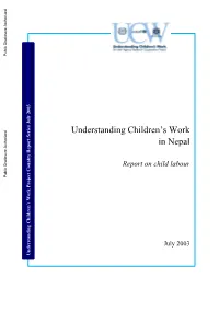 Understanding Children‟S Work in Nepal