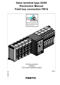 Valve Terminal Type 03/05 Electronics Manual Field Bus Connection FB14