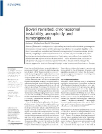 Chromosomal Instability, Aneuploidy and Tumorigenesis