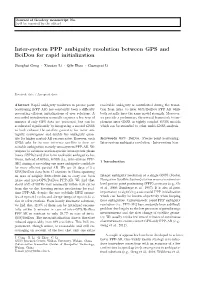 Inter-System PPP Ambiguity Resolution Between GPS and Beidou for Rapid Initialization