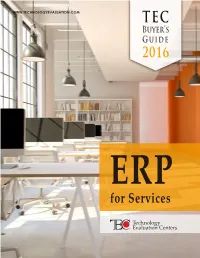 TEC 2016 ERP for Services Buyer's Guide