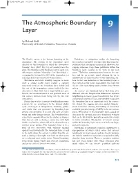 The Atmospheric Boundary Layer