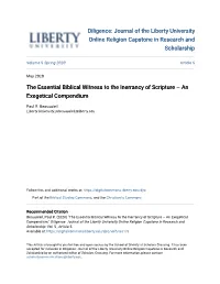 The Essential Biblical Witness to the Inerrancy of Scripture – an Exegetical Compendium