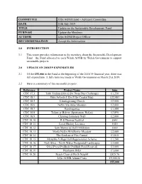 Update on the Sustainable Development Fund Pdf 70 Kb
