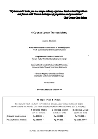 4 Course Lunch Tasting Menu